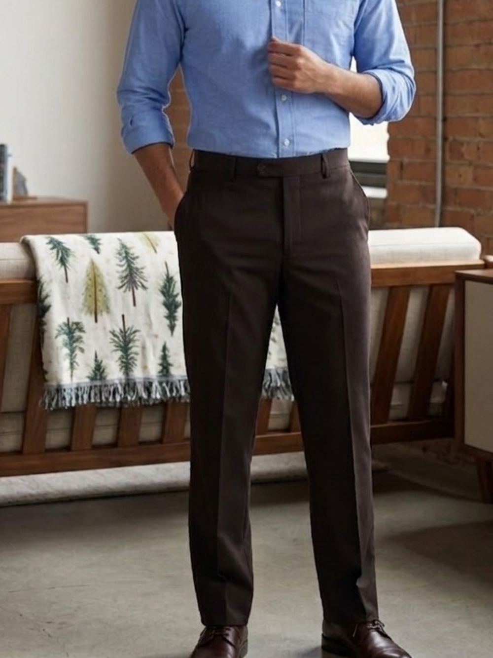 Van Heusen For (Youths)Brown Dress Pants — Straight Leg